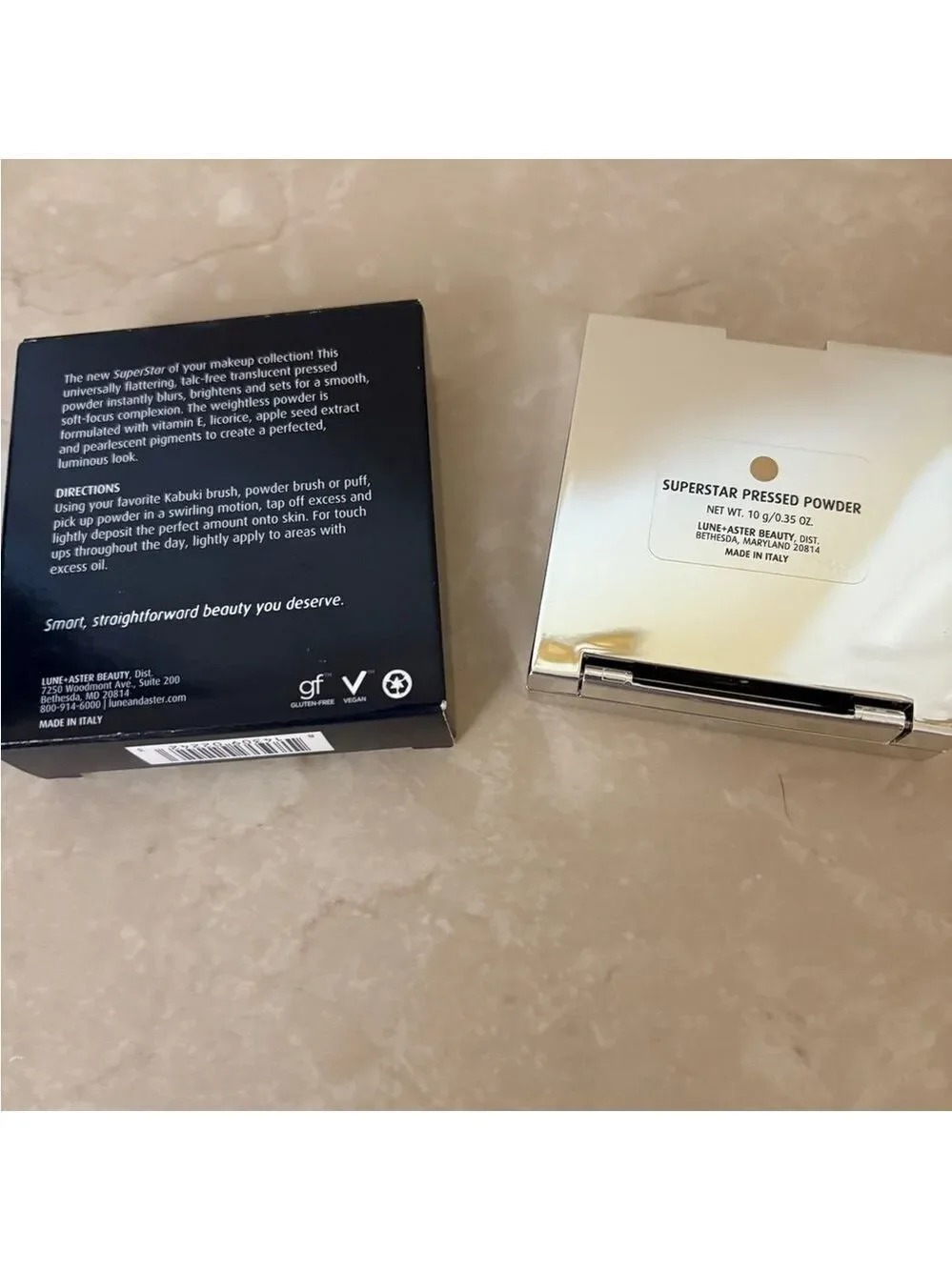 lune+aster Super Star Powder swipe+go Translucent Pressed Powder NIB